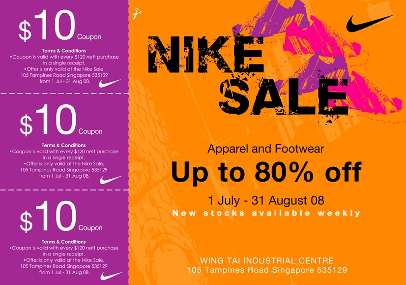 Nike Factory Sales 01 July 08 – 31 